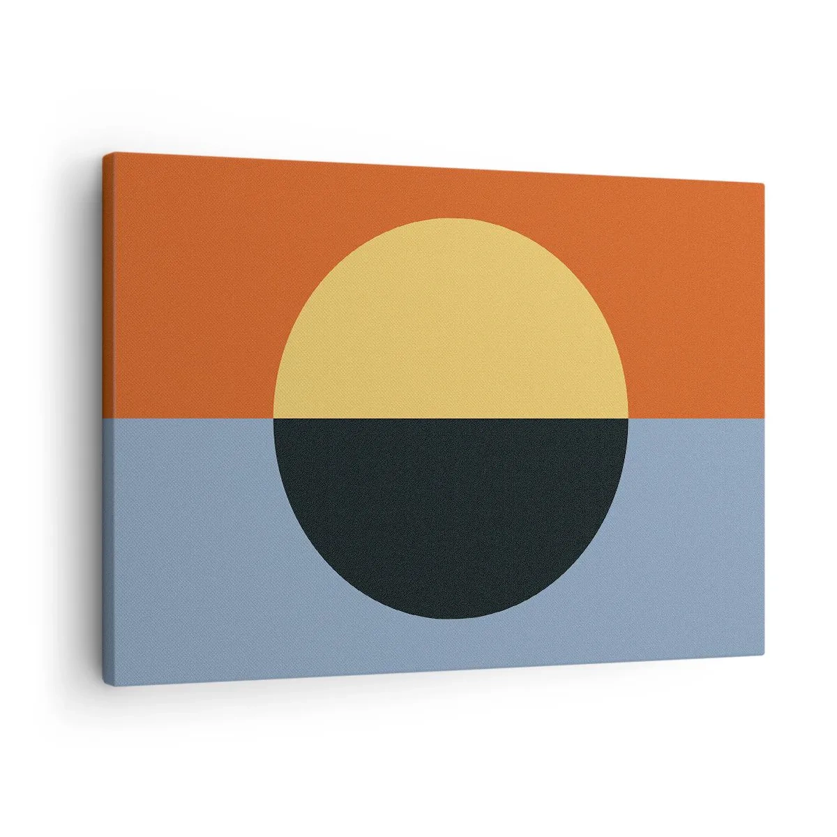 Vászonkép - Geometrikus absztrakció kontrasztos színekkel - 70x50cm - A meleg és a hideg kompozíciója - Modern fali dekoráció nappalihoz és hálószobához ARTTOR