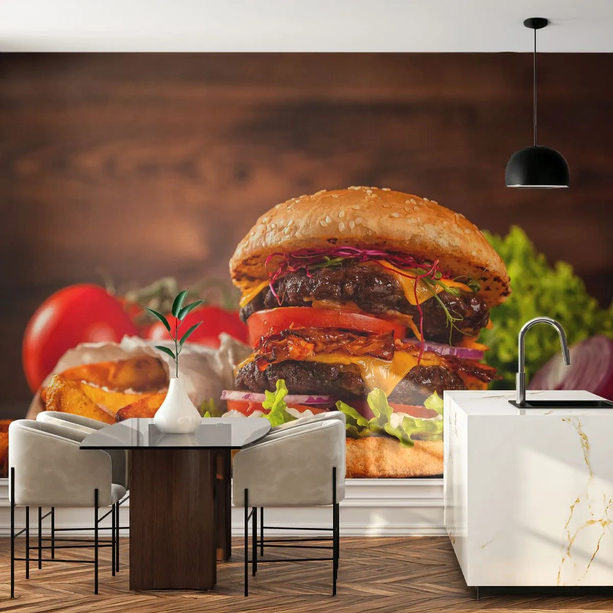 Öntapadós Fotótapéta Deluxe Sticker - Tiltott gyümölcs - Gasztronómia, Hamburger, Burger - 100x70 cm