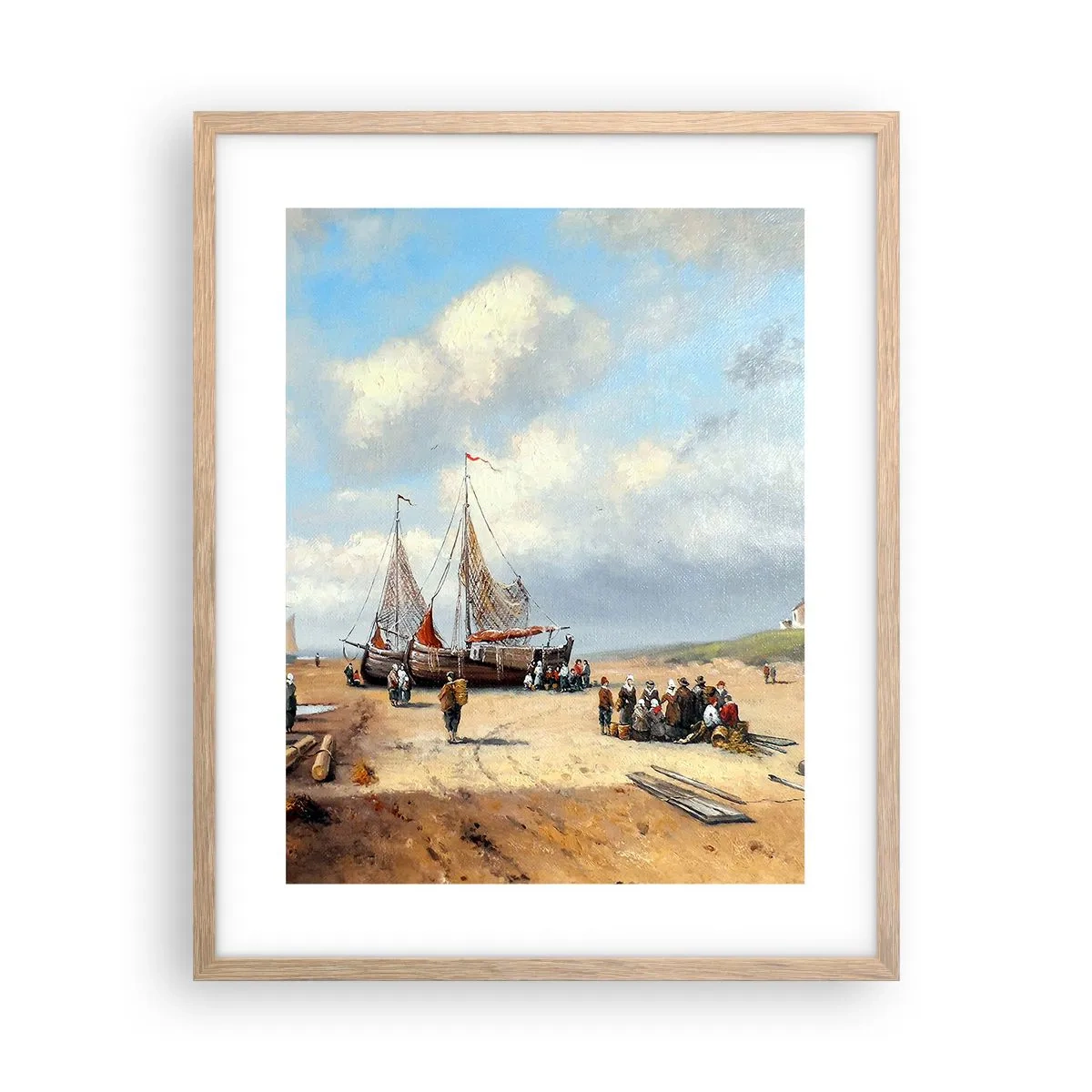 Poszter világos tölgy keretben - Egy sikeres fogás után - 40x50 cm