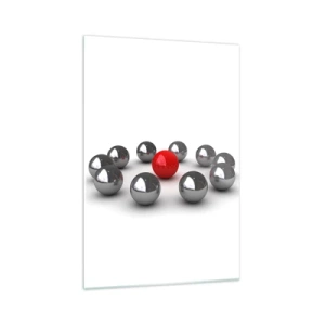 Üveg kép - Ezüst és piros kör - 70x100 cm