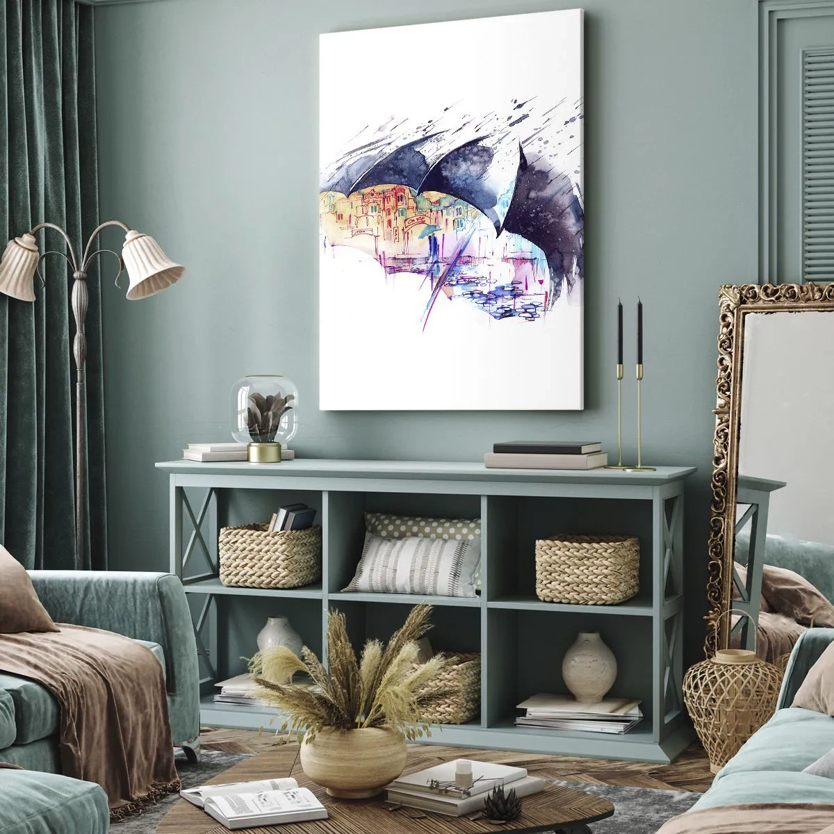 Vászonkép - Sétálj az esőben - 65x120 cm