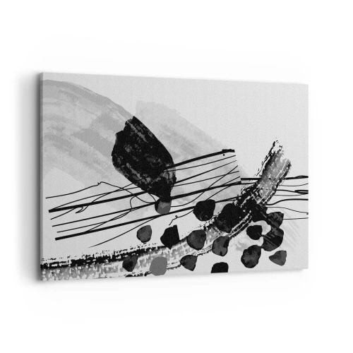 Vászonkép - Fekete-fehér organikus absztrakció - 100x70 cm