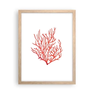 Poszter világos tölgy keretben - Korall filigrán - 30x40 cm