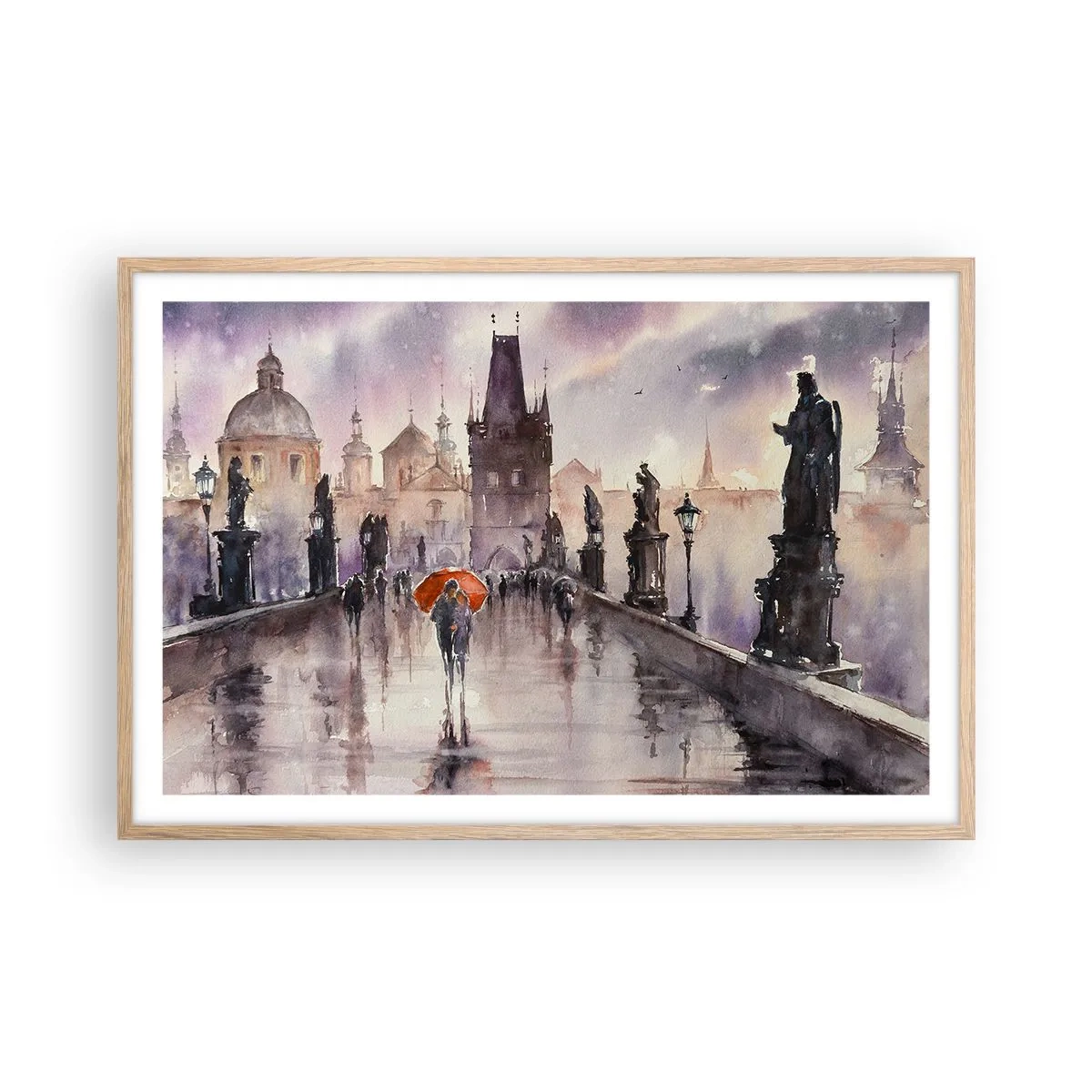 Poszter világos tölgy keretben - Az emberek nem változnak - 91x61 cm