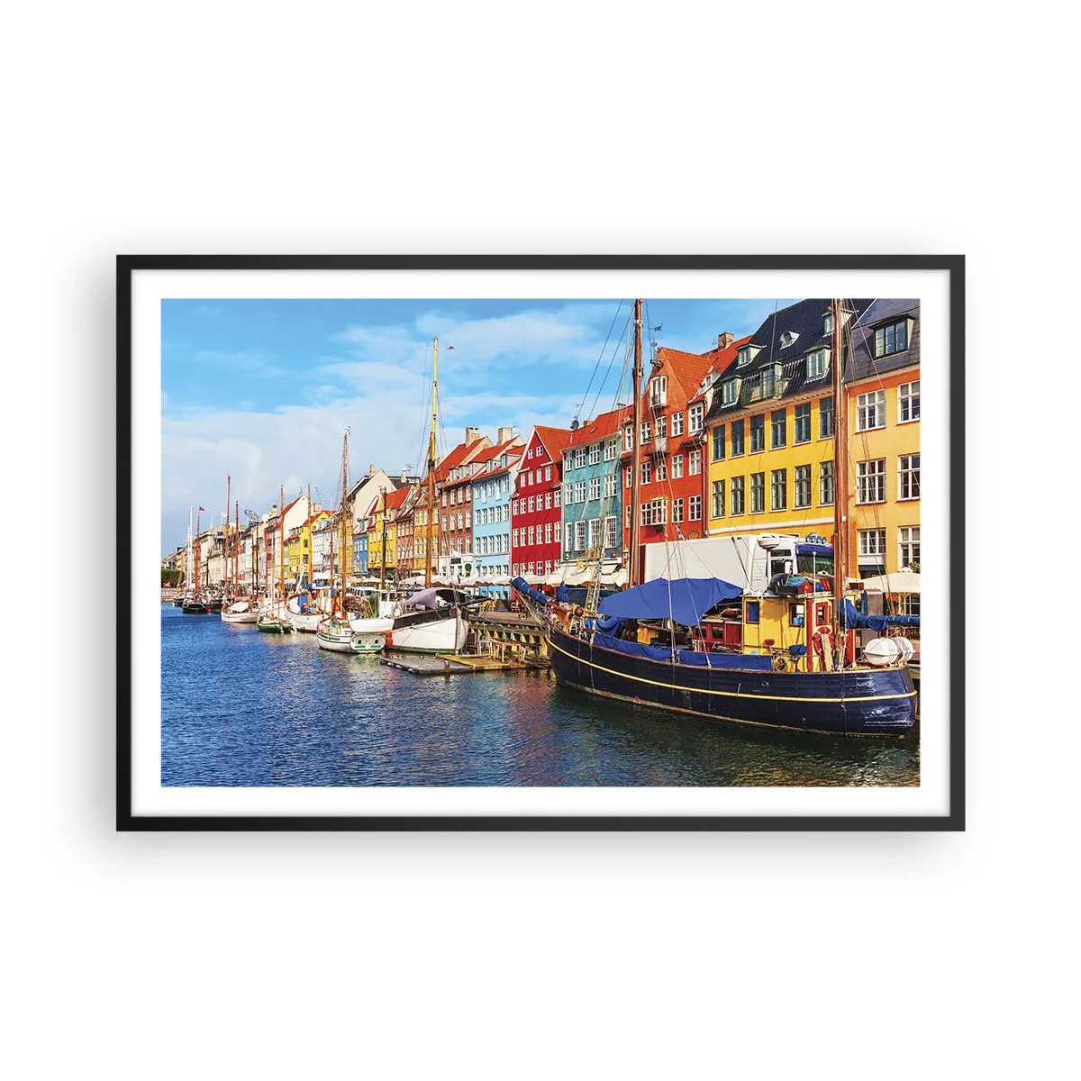 Poszter fehér keretben - Örömteli rakpart - 91x61 cm