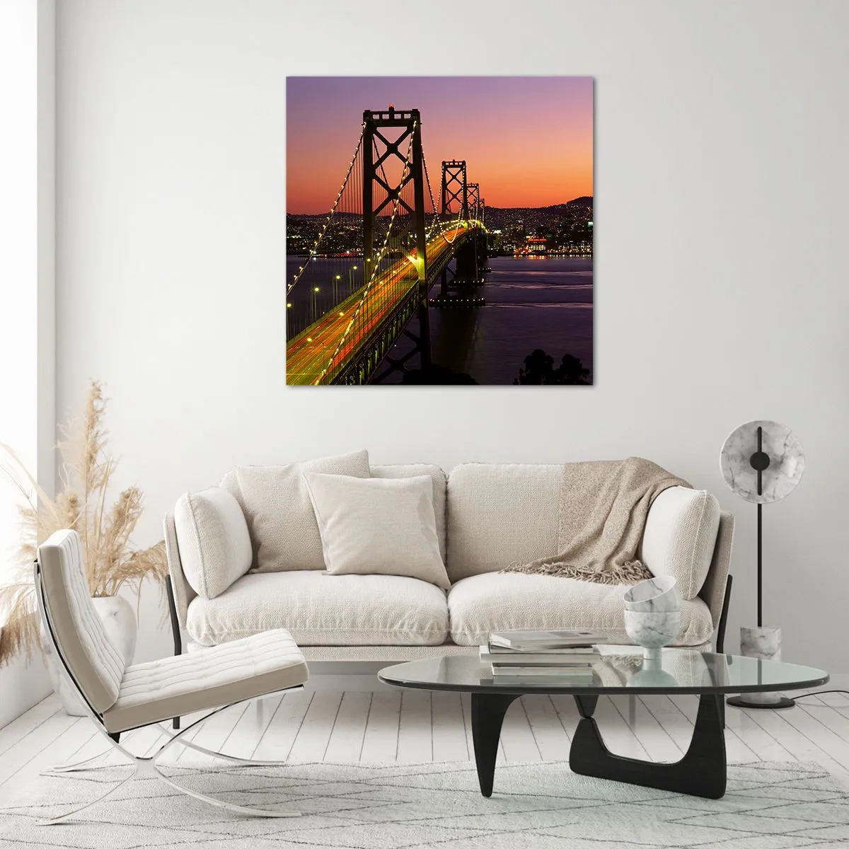 Üveg kép - Este a lilában - 40x40 cm