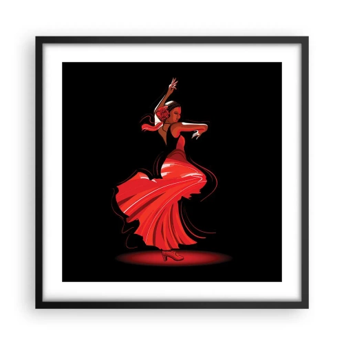 Poszter fehér keretben - A flamenco tüzes szelleme - 50x50 cm
