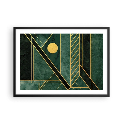 Poszter fehér keretben - Az arany és azúrkék dinamikája - 70x50 cm