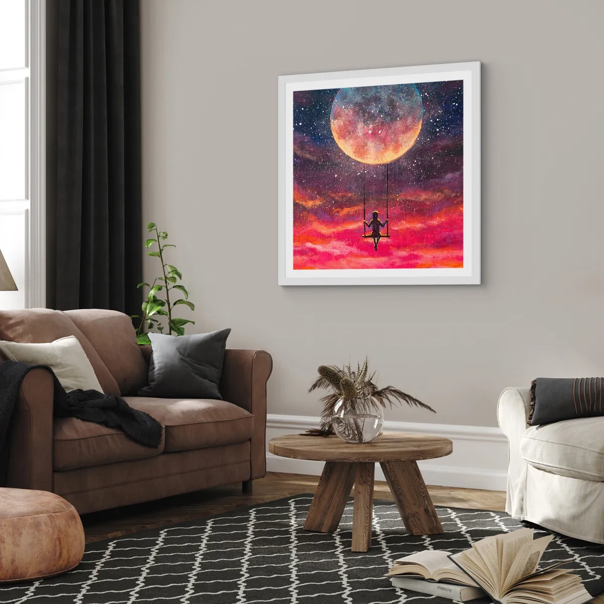 Poszter fekete keretben - Álmodozva - 60x60 cm
