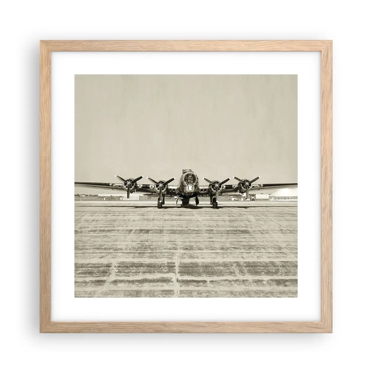 Poszter világos tölgy keretben - Mint mindig készen - 40x40 cm