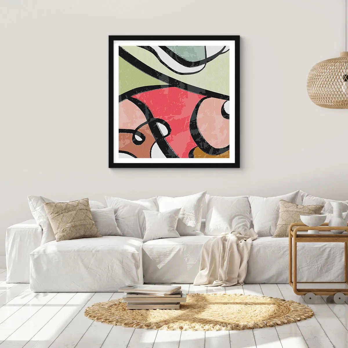 Poszter fehér keretben - Pirouettek a színek között - 40x40 cm