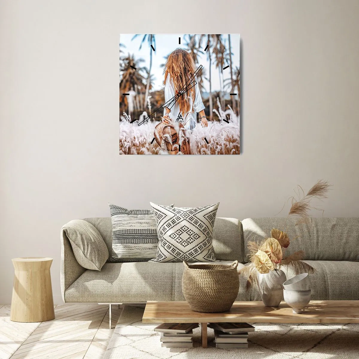 Falióra, Óra - Fűbolyhból született - 30x30 cm