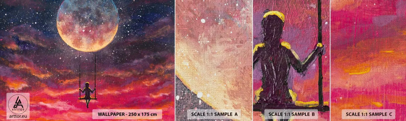 Fotótapéta Minta Premium Canvas - Álmodozva - Absztrakció, Fantázia, Hold - 100x30 cm