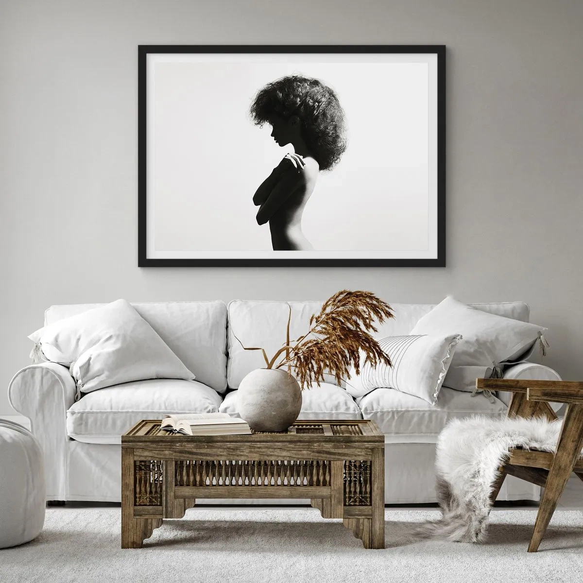 Poszter fehér keretben - Mint virág a karcsú száron - 70x50 cm