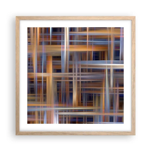 Poszter világos tölgy keretben - Fényből szőtt - 50x50 cm
