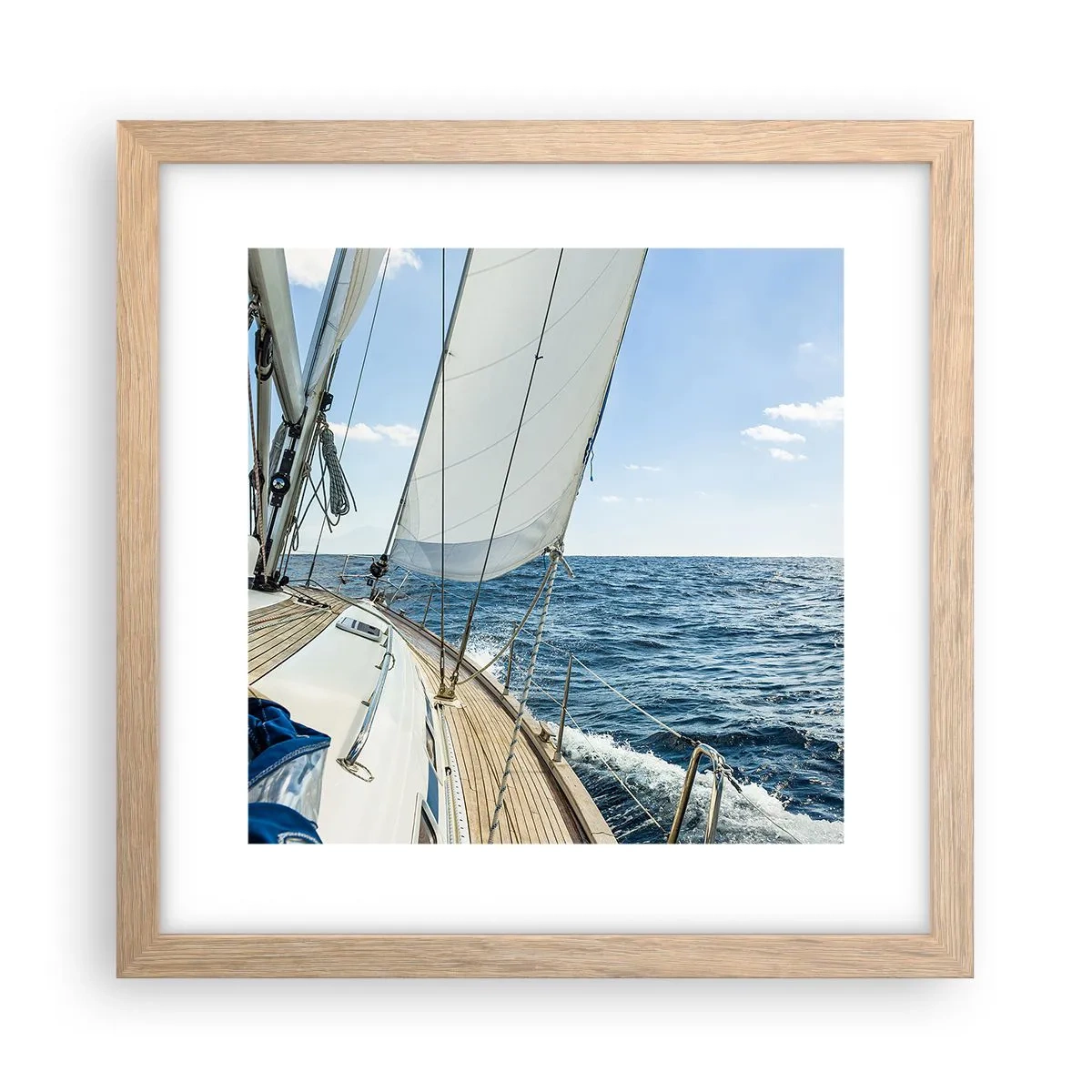 Poszter világos tölgy keretben - Ó, kaland - 30x30 cm