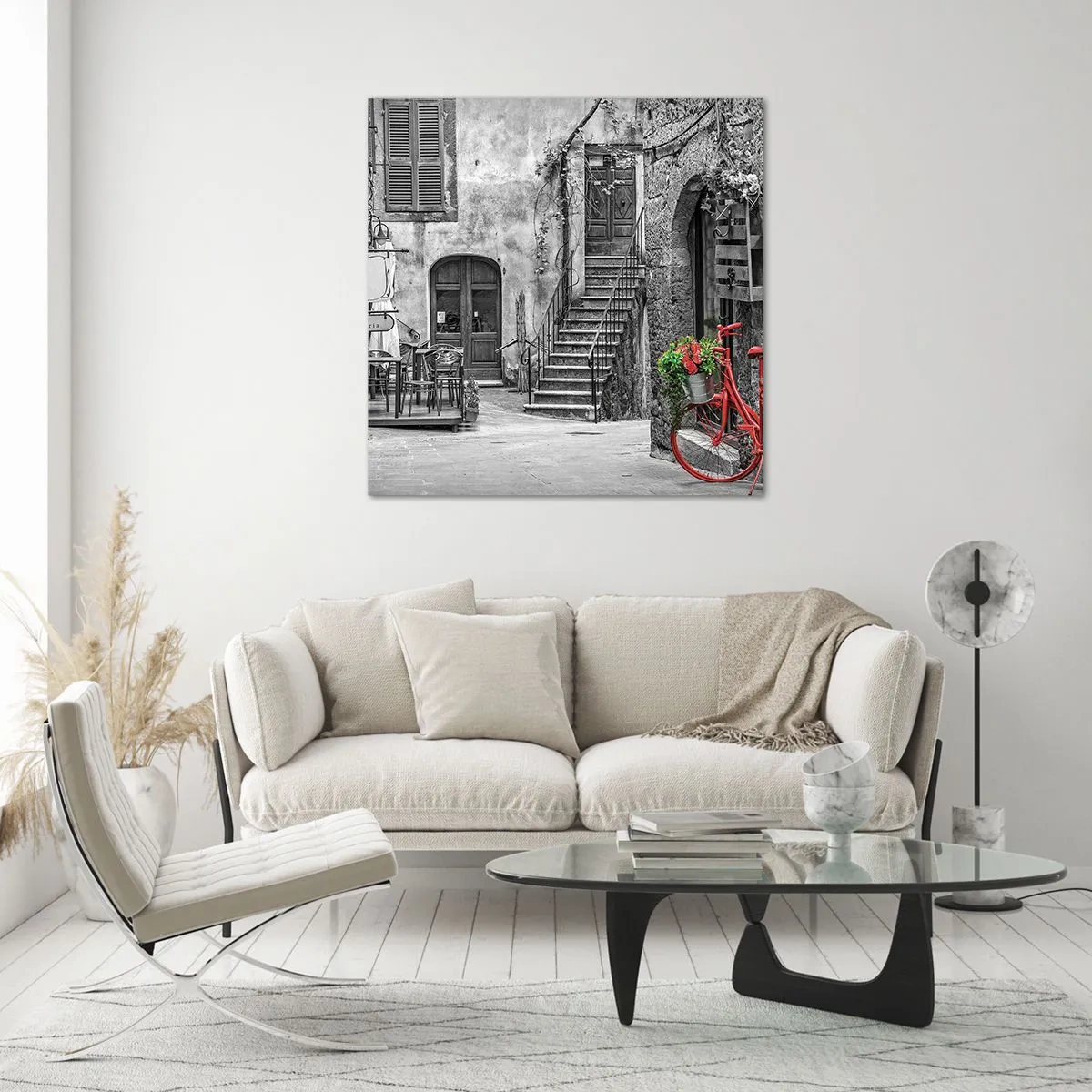 Üveg kép - Toszkán sikátor - 50x50 cm