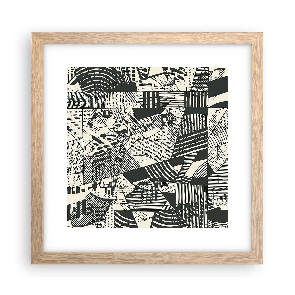 Poszter világos tölgy keretben - A jelenkor dinamikája - 30x30 cm