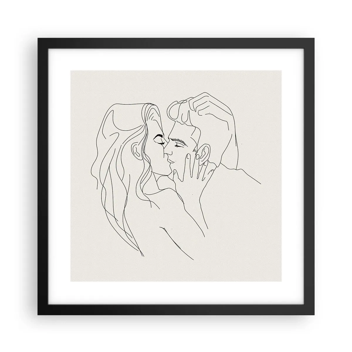 Poszter fehér keretben - Összegabalyodva az érzésben - 40x40 cm