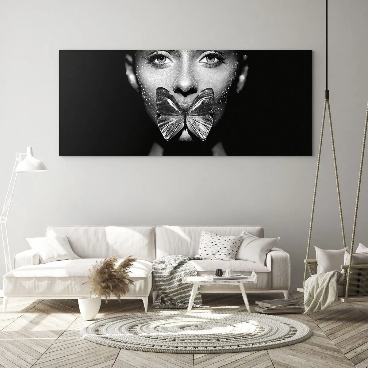 Üveg kép - Pillangó csókja - 120x50 cm
