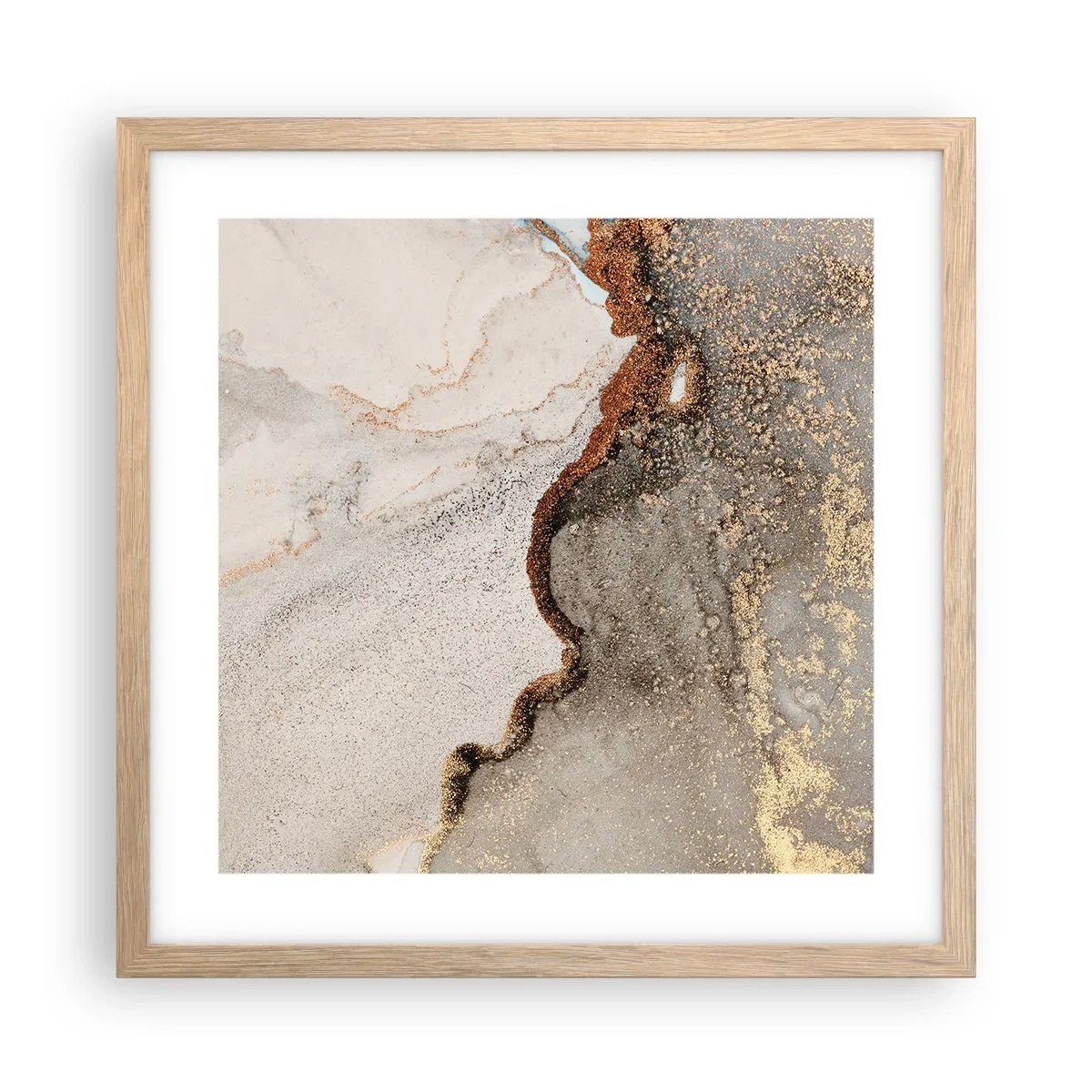 Poszter világos tölgy keretben - A színek határán - 40x40 cm