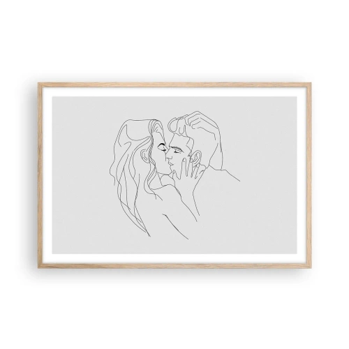 Poszter világos tölgy keretben - Ugyanaz a vonalón - 91x61 cm