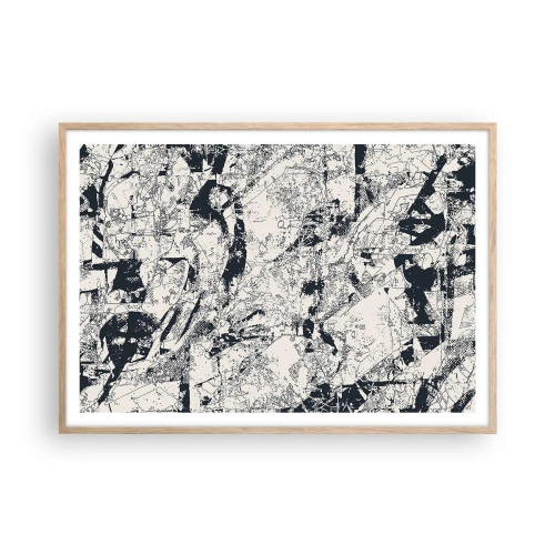 Poszter világos tölgy keretben - Az ellentétek egymásba fonódása - 100x70 cm