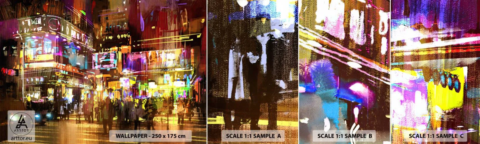 Fotótapéta Minta Standard Eco - A fény tengerében - Város, Építészet, Éjszakai élet - 100x30 cm