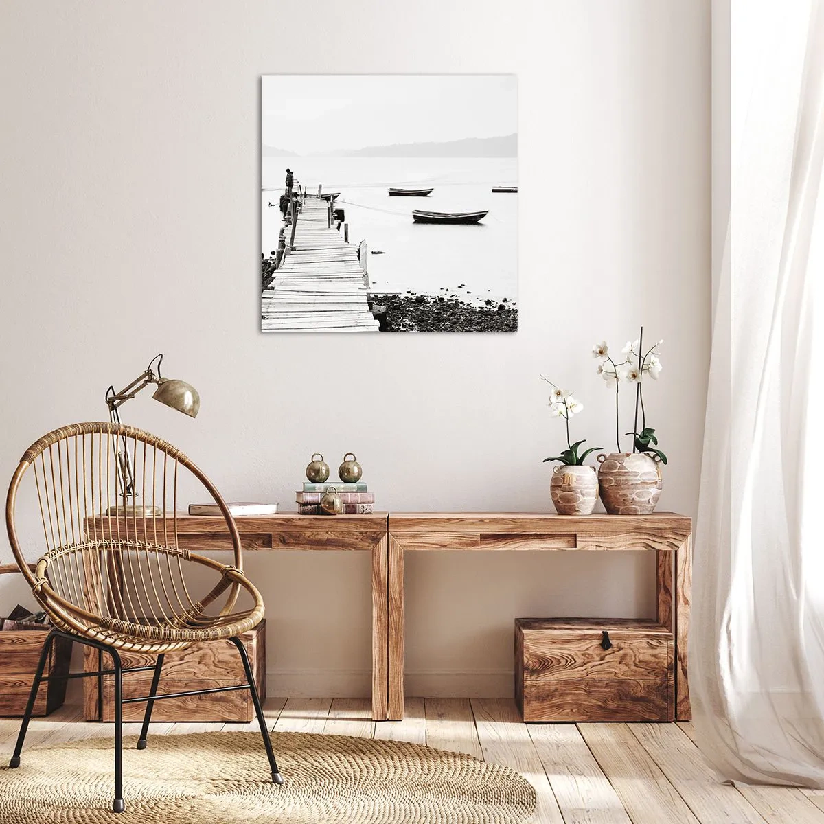Vászonkép - Csendes és tiszta víz felett - 70x70 cm