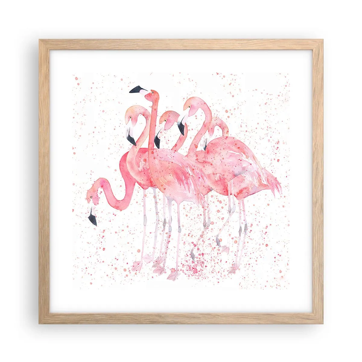 Poszter világos tölgy keretben - Rózsaszín együttes - 40x40 cm