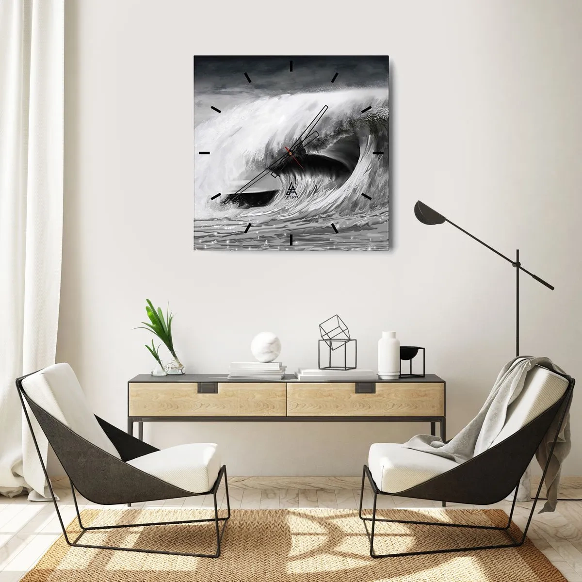 Falióra, Óra - Az óceán haragja - 40x40 cm