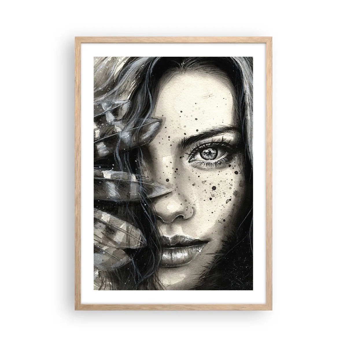 Poszter világos tölgy keretben - Vad gyönyör - 50x70 cm