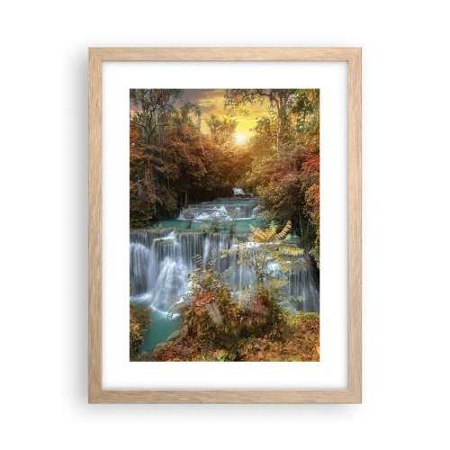 Poszter világos tölgy keretben - Az erdő rejtett kincse - 30x40 cm