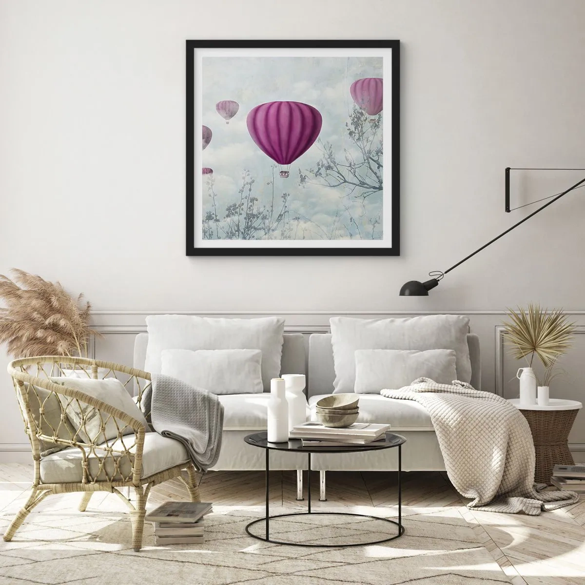 Poszter fehér keretben - Mint a hajók az égen - 60x60 cm