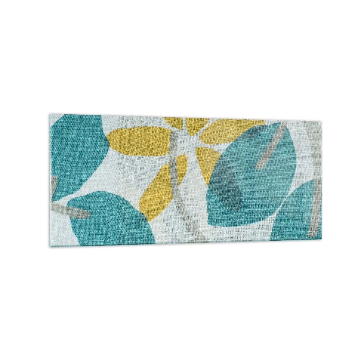 Üveg kép - Azúrkék levelek között - 120x50 cm