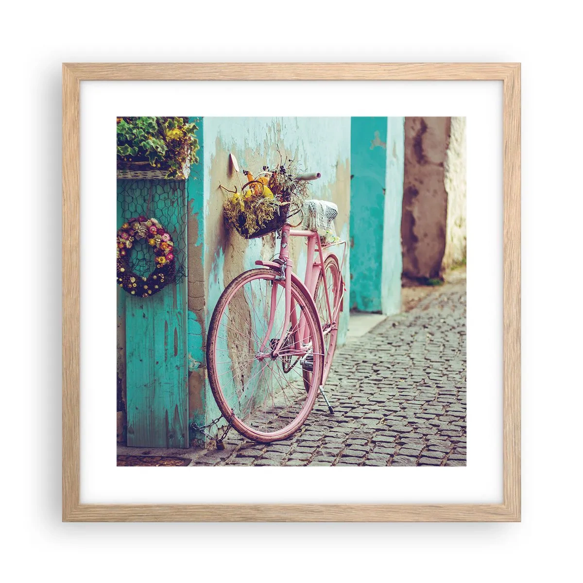 Poszter világos tölgy keretben - Mindjárt visszajövök - 40x40 cm