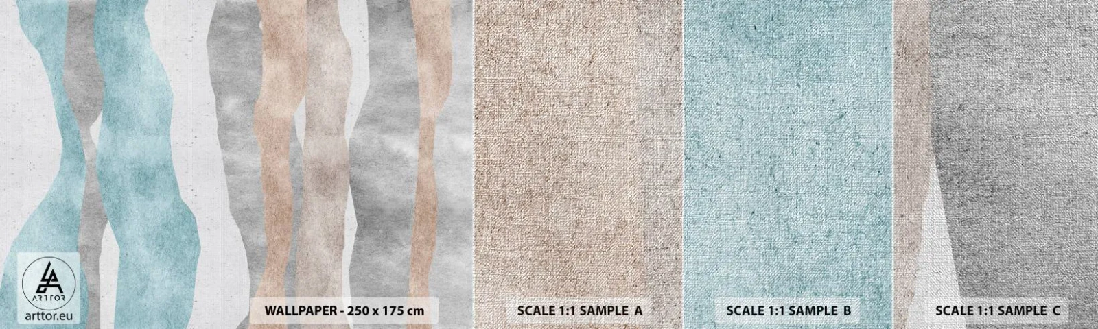 Fotótapéta Minta Premium Canvas - A meghittség tanulmánya - Pasztell, Minimalista, Vonalak - 100x30 cm