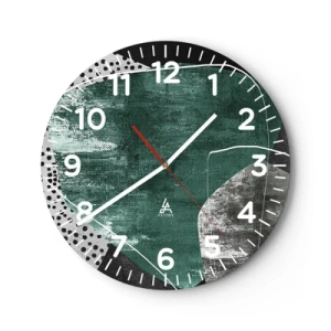 Falióra, Óra - Színes absztrakció aranypehellyel - 40x40 cm