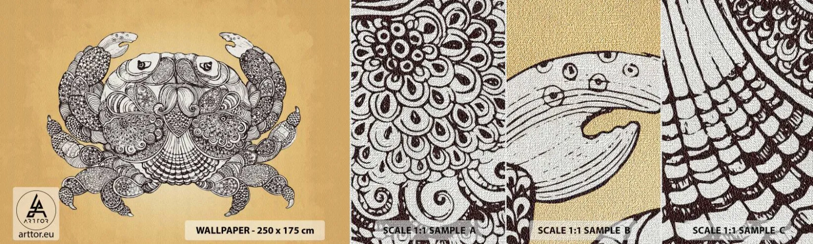 Fotótapéta Minta Premium Canvas - Rák úr történetei - Rák, Állatok, Rajz - 100x30 cm