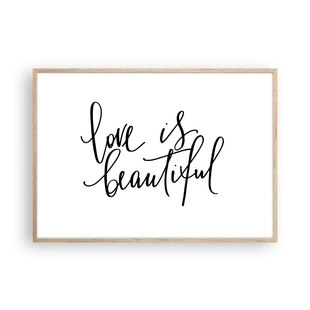 Poszter világos tölgy keretben - Olvass és ismételj - 100x70 cm