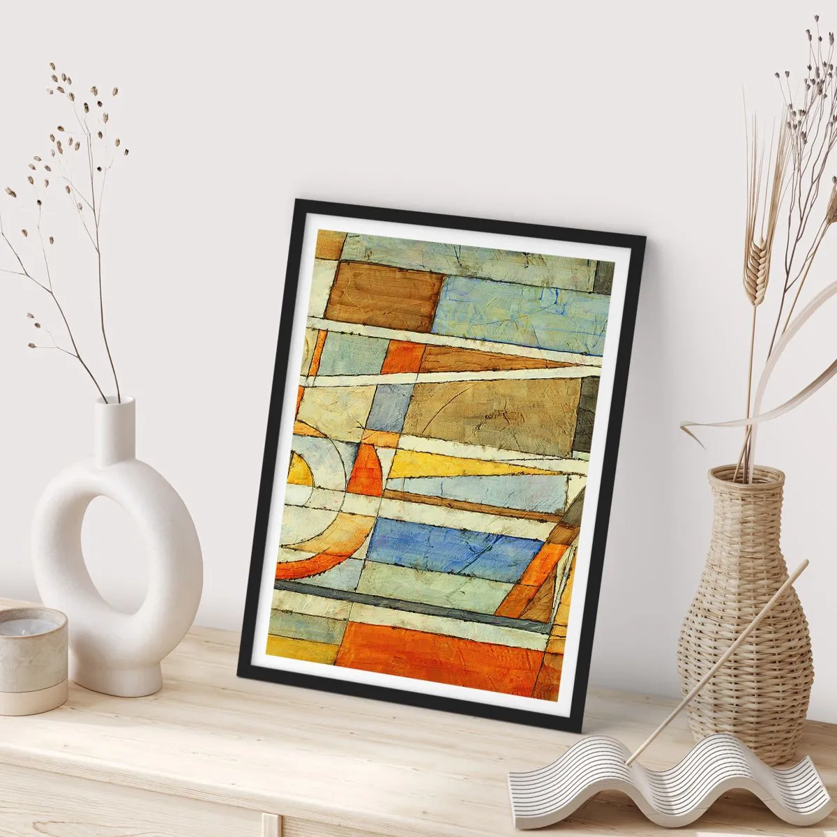 Poszter fehér keretben - Kubizmus az építkezésen - 30x40 cm