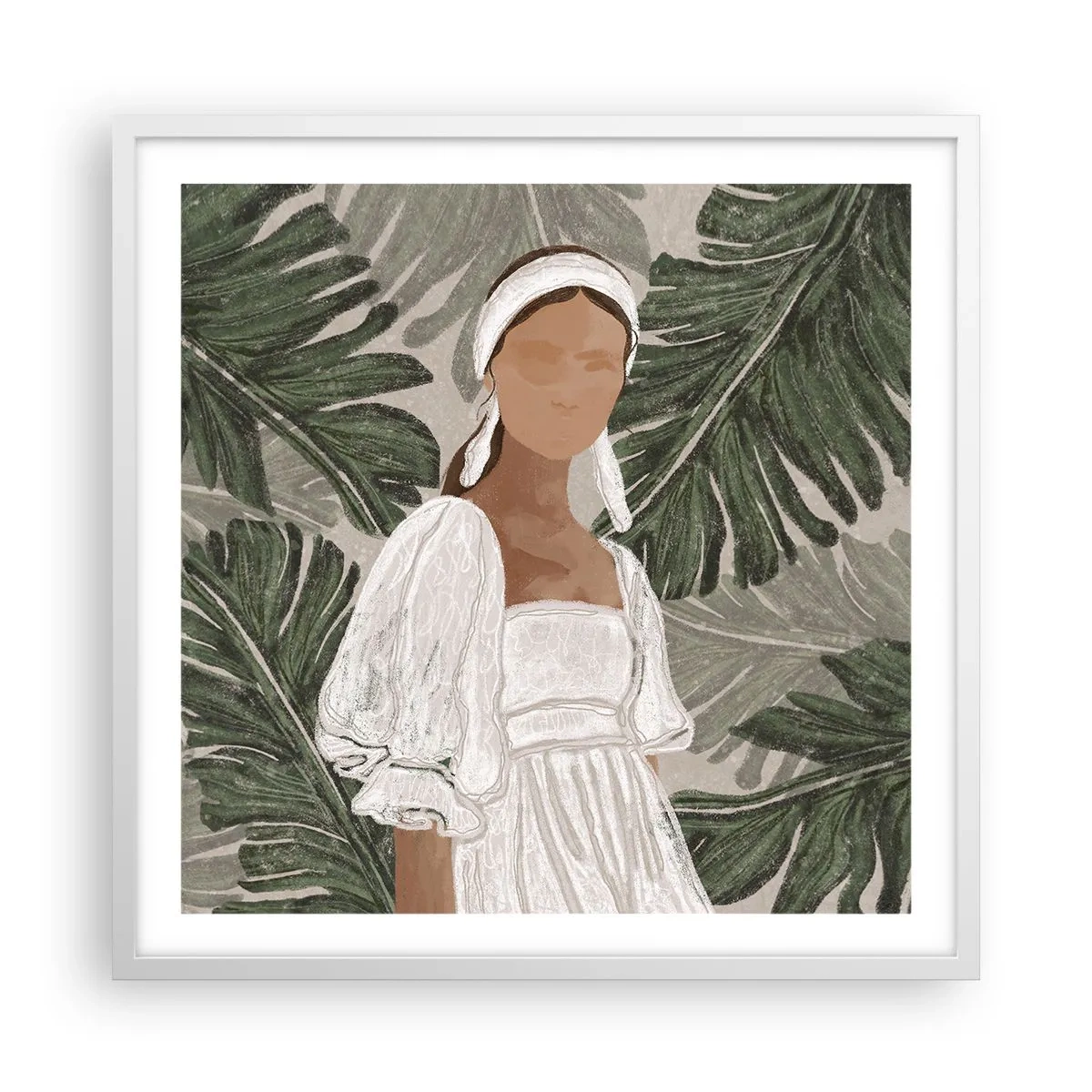 Poszter fekete keretben - Egzotikus portré - 60x60 cm