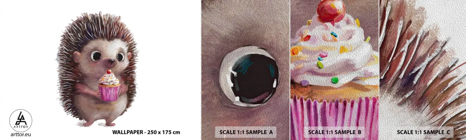 Fotótapéta Minta Premium Sand - Ünnep van minden nap - Gyerekeknek, Sündisznó, Tündérmese - 100x30 cm