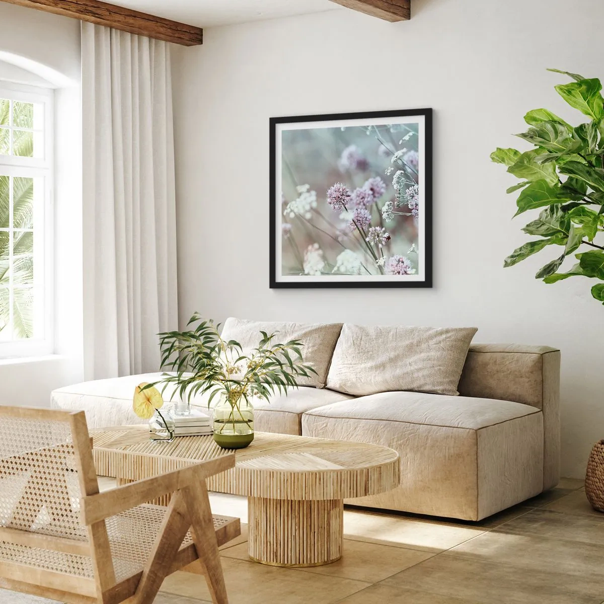 Poszter fehér keretben - Fűszerek édes filigránja - 40x40 cm