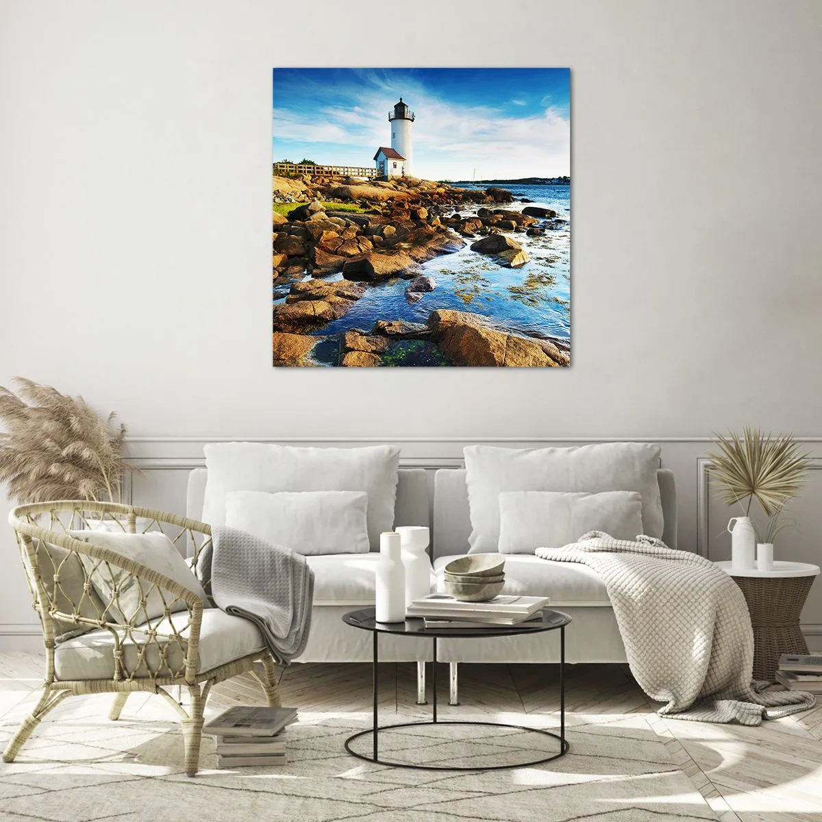 Üveg kép - Gyertek vissza boldogan, várlak - 50x50 cm