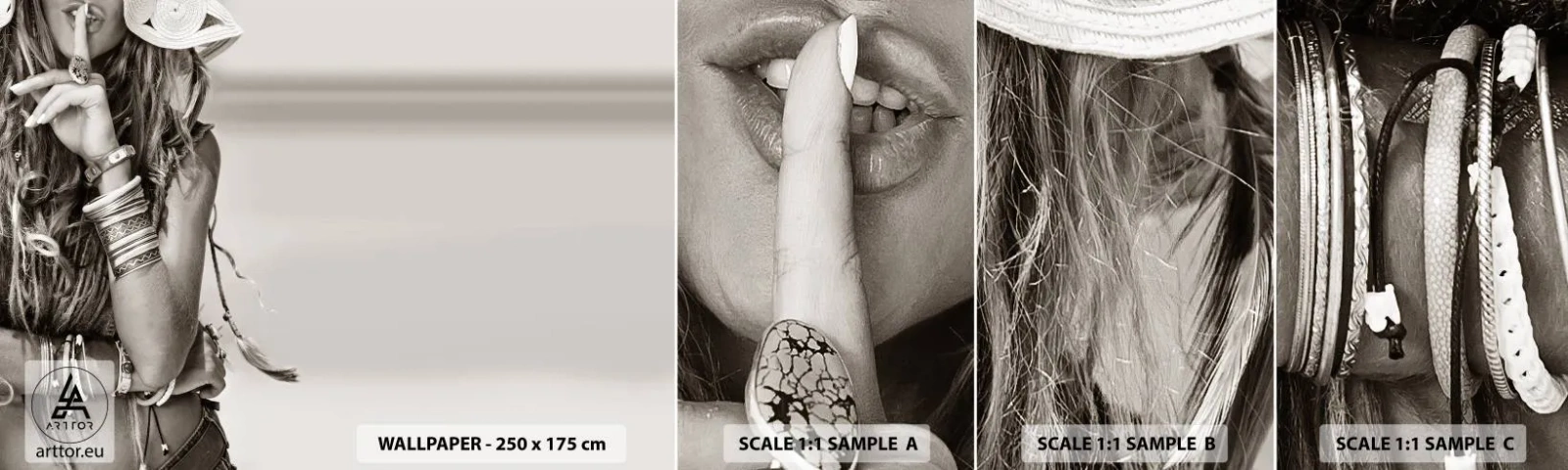 Fotótapéta Minta Öntapadós Deluxe Sticker - Mint egy leány - Nő, Boho, Szüret - 100x30 cm