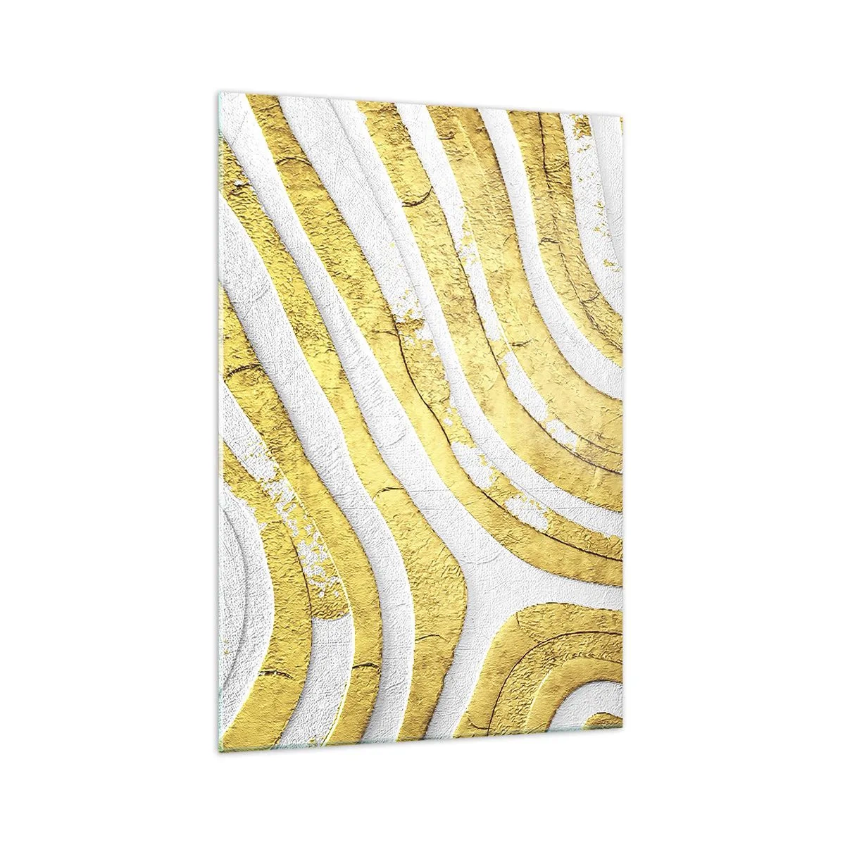 Üveg kép - Kompozíció fehér és arany színben - 70x100 cm