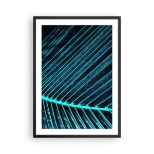 Poszter fehér keretben - Absztrakt levélszerkezet neon színekben - 50x70cm - A zöld textúrája - Modern fali dekoráció nappalihoz és hálószobához ARTTOR