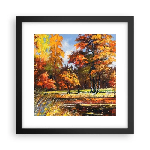 Poszter fehér keretben - Tájkép aranyban és bronzban - 30x30 cm