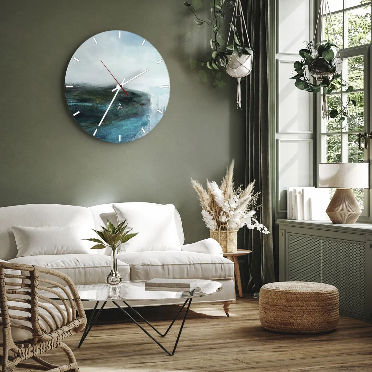 Falióra, Óra - Tengeri absztrakció - 30x30 cm